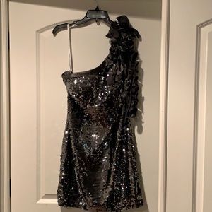 1-Shoulder Special Occasion Cocktail Sequin Dres